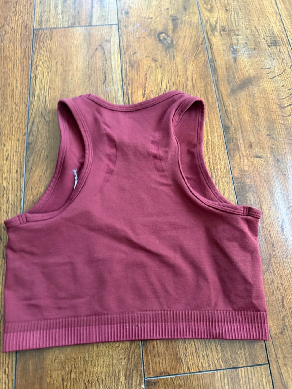 YoungLA Burgundy Ribbed Cropped Tank - Picture 3 of 3